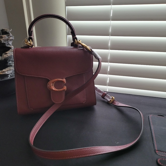 Sold-Tabby Pebbled Leather Flap Bag- Deep Red - Picture 2 of 12